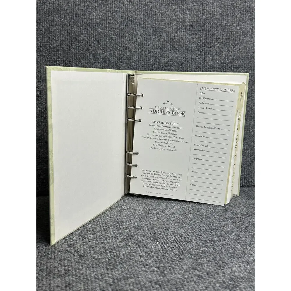 Vintage Hallmark address book lilac botanical NEW 6 ring refillable planner